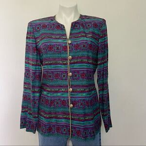 Lady Carol Vintage 80s Teacher Blazer Blouse